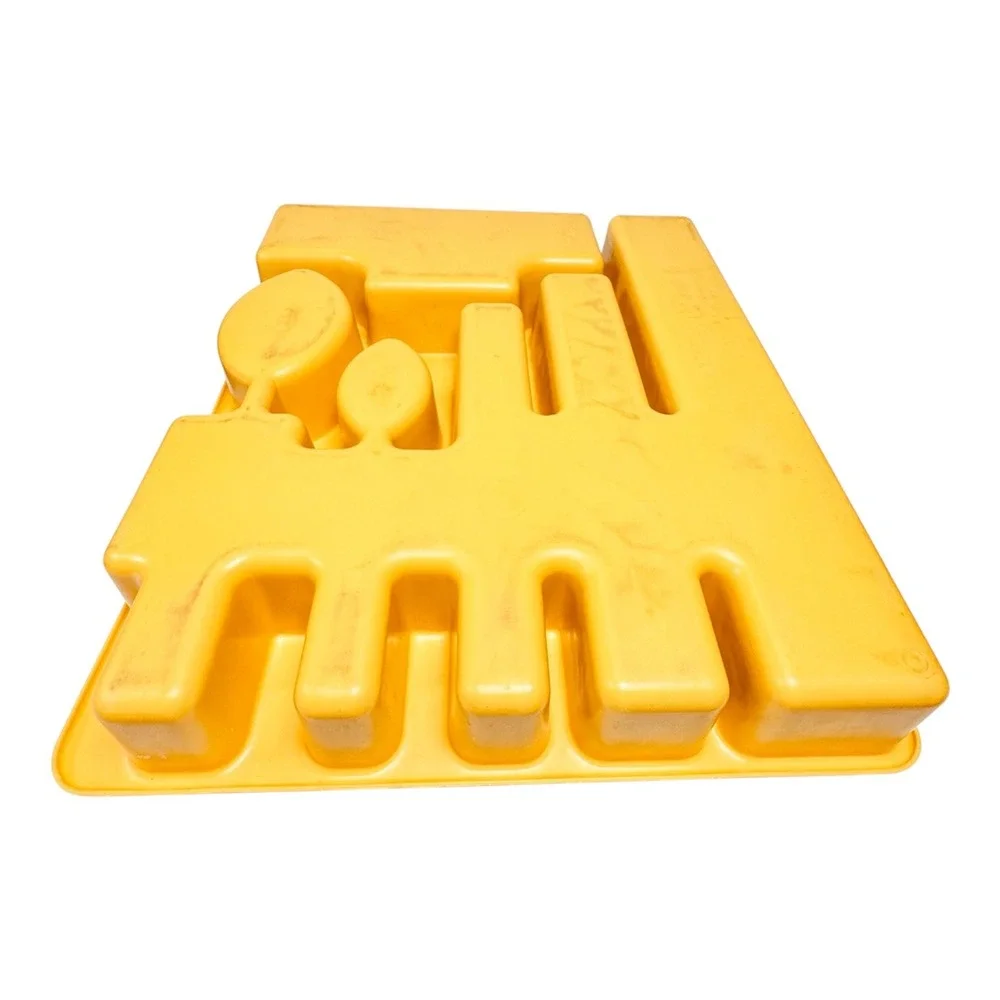 Vintage Rubbermaid Silverware Drawer Organizer Yellow Harvest Gold Plastic Tray
